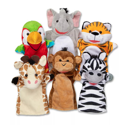 Melissa & Doug® Safari Buddies Hand Puppets - 6 Soft & Cuddly Puppets