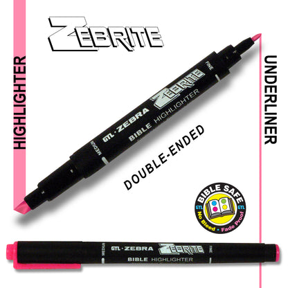 Zebrite Double-Ended Bible Highlighter, Fluorescent Pigment Ink (G.T. Luscombe Co., Inc.)
