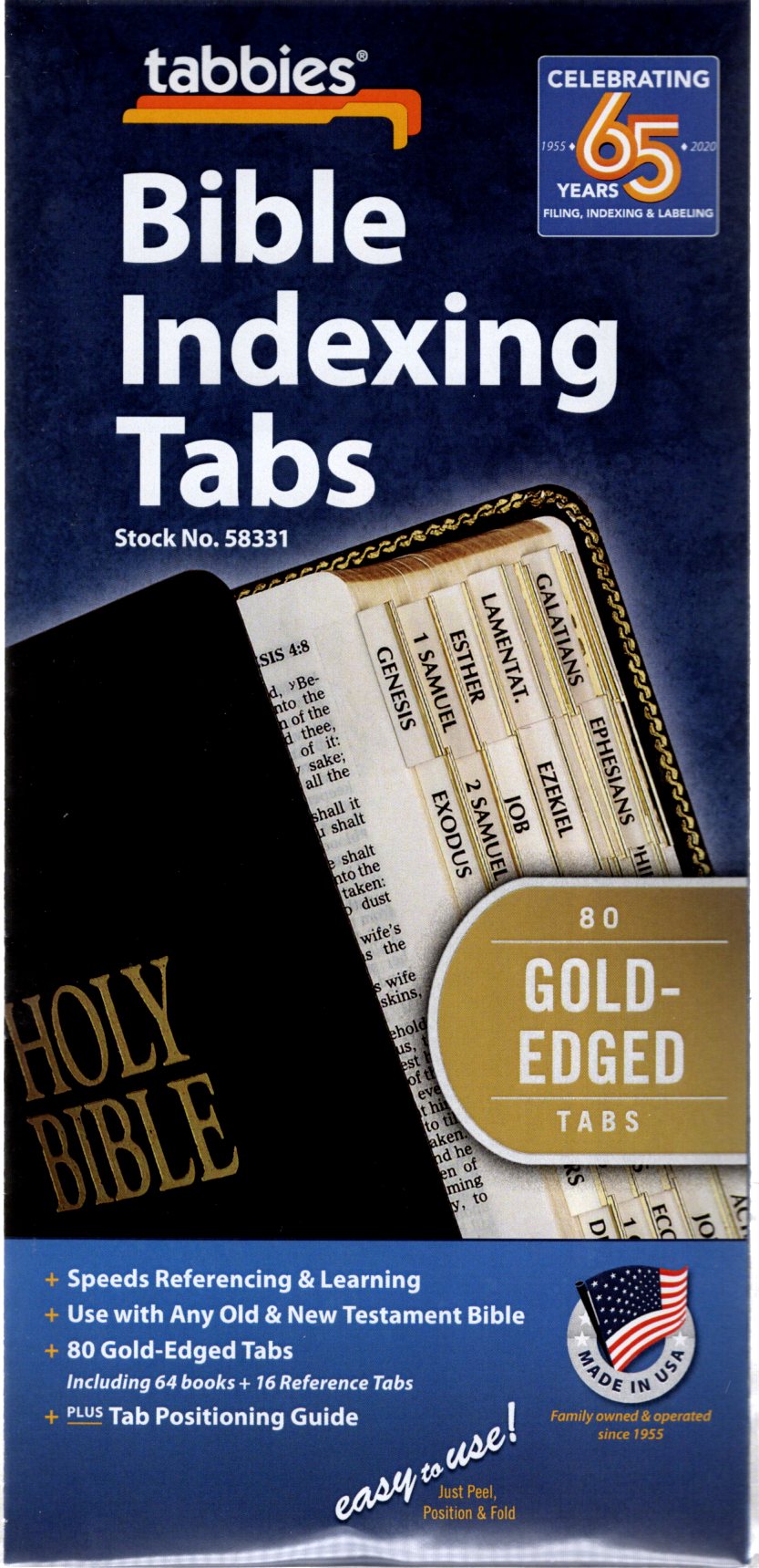 Tabbies® 80 Bible Indexing Tabs (#58331 Gold)(#58339 Silver)