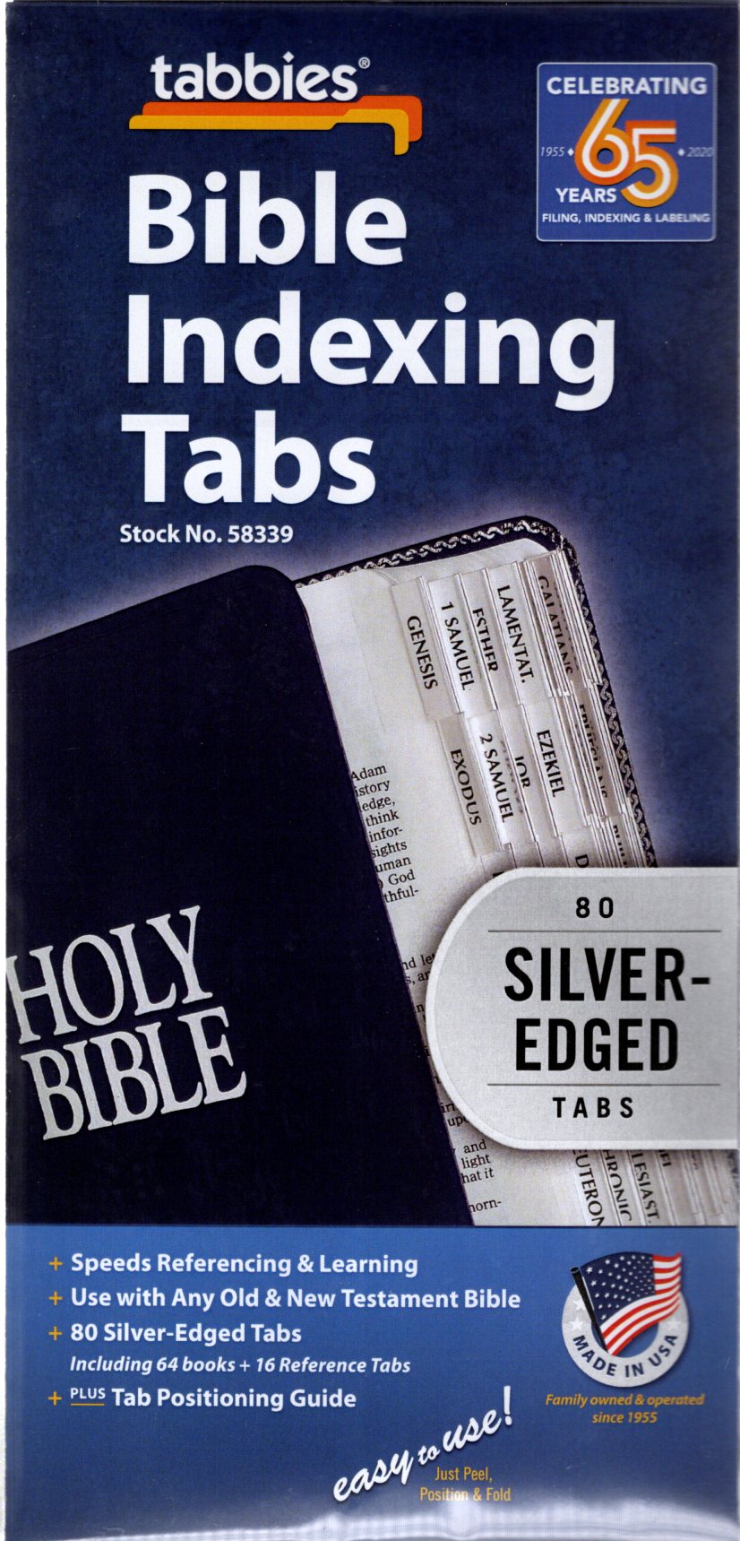 Tabbies® 80 Bible Indexing Tabs (#58331 Gold)(#58339 Silver)