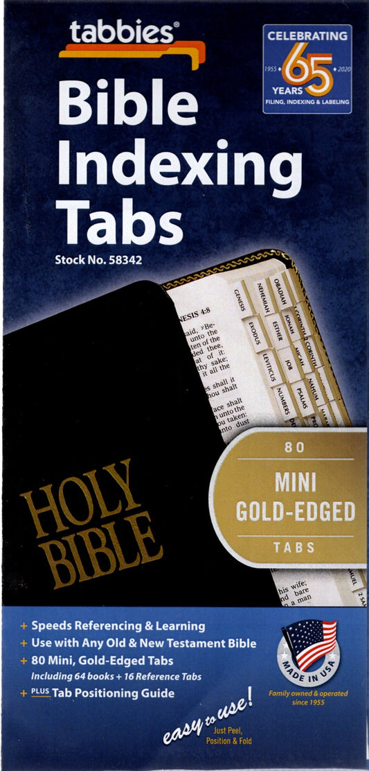 tabbies® 80 Bible Indexing Tabs, Mini (#58342 Gold)(#58343 Silver)