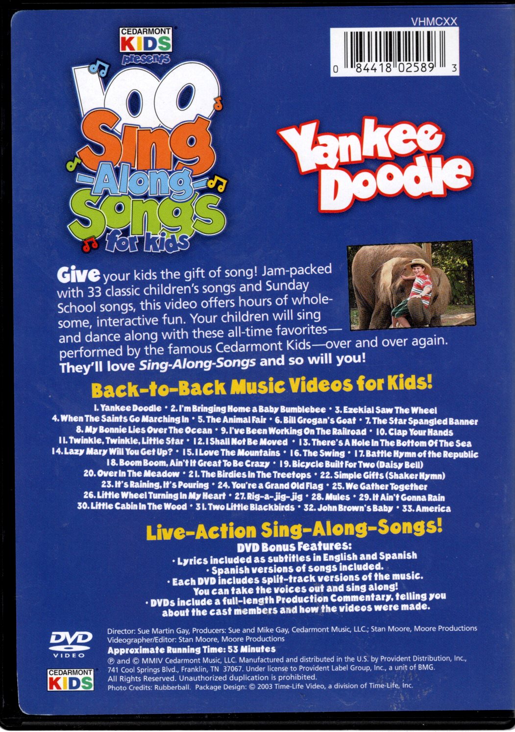 Cedarmont Kids - 100 Sing-Along-Songs for Kids: Volume 3 (Contains 33 Songs) - DVD (**See Description)