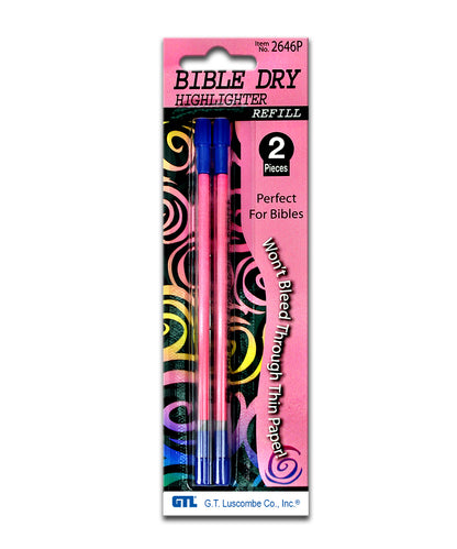 Bible Dry Highlighter Refills (2 Pieces) #2646 (Compatible with #2610 Highlighters) (G.T. Luscombe Co., Inc.)