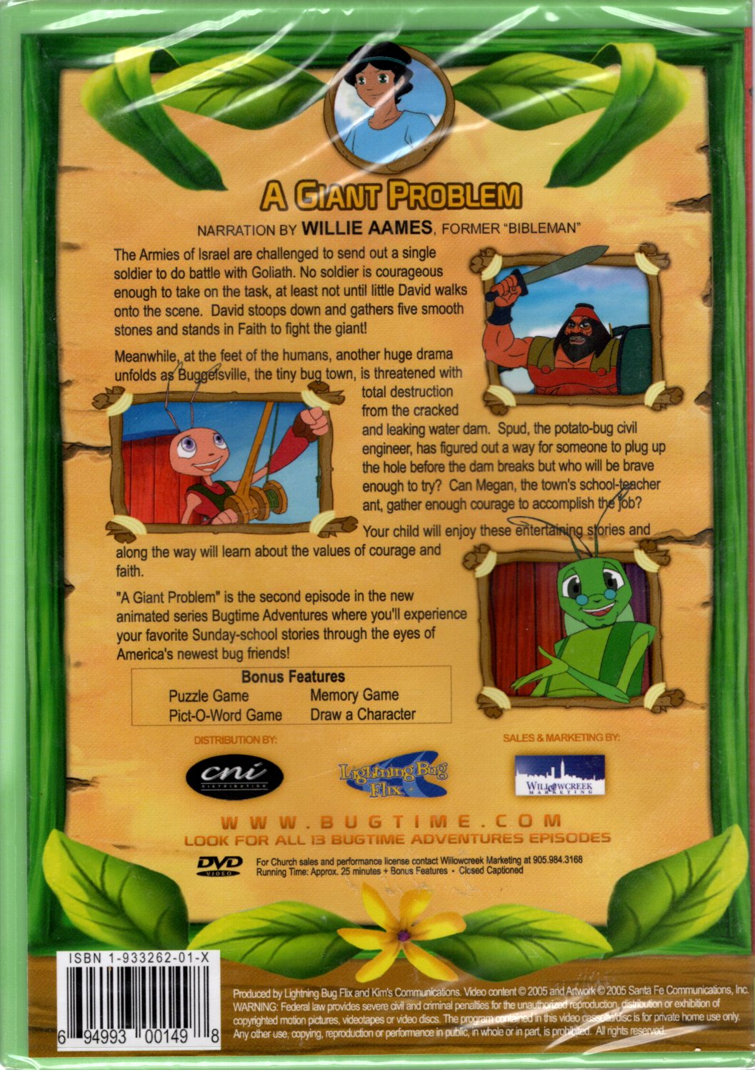 Lightning Bug Flix - Bugtime Adventures™  A Giant Problem: The David Story - Kim's Communications - DVD