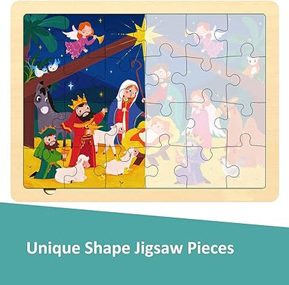 Standard Publishing, The Beginner's Bible - The First Christmas: 2' x 3' Floor Puzzle - 24 Large Easy-to-Use Pieces - Nativity - Ages 2-7