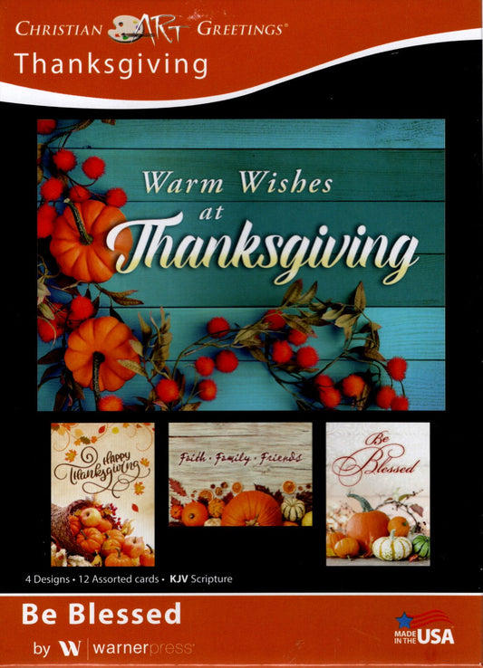 Warner Press®: Christian Art Greetings® - Thanksgiving: Be Blessed Boxed Card Stationery - 12 Assorted Cards