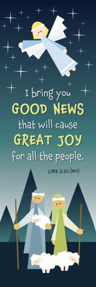 Warner Press - I Bring You Good News...Luke 2:10 (NIV) Bookmarks -Package of 25