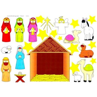 Oriental Trading Co. - Make-A-Sticker Scenes: Nativity - 12 Sheets