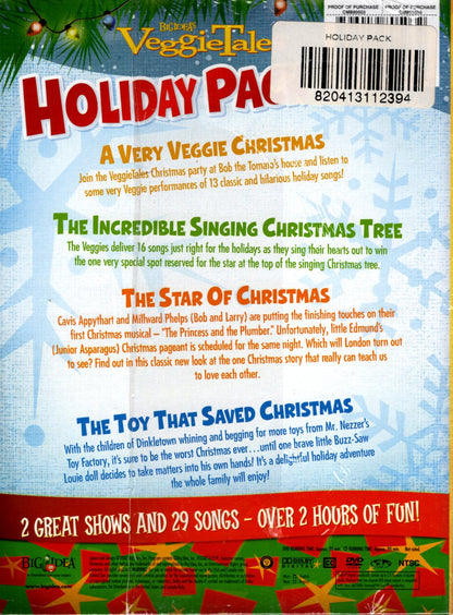 Big Idea™ VeggieTales® - Holiday Pack: "The Star of Christmas" DVD; "The Toy That Saved Christmas" DVD; "The Incredible Singing Christmas Tree" CD; "A Very Veggie Christmas" CD - 4-Pack Box