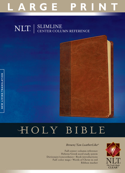 Tyndale NLT® Slimline Center Column Reference Bible, Large Print - LeatherLike®