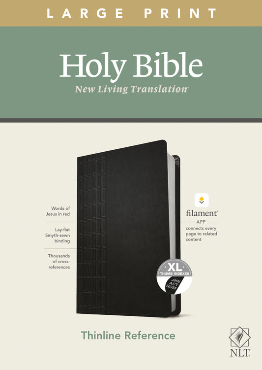 Tyndale NLT® Large Print Thinline Reference Bible - Filament-Enabled Edition - LeatherLike®