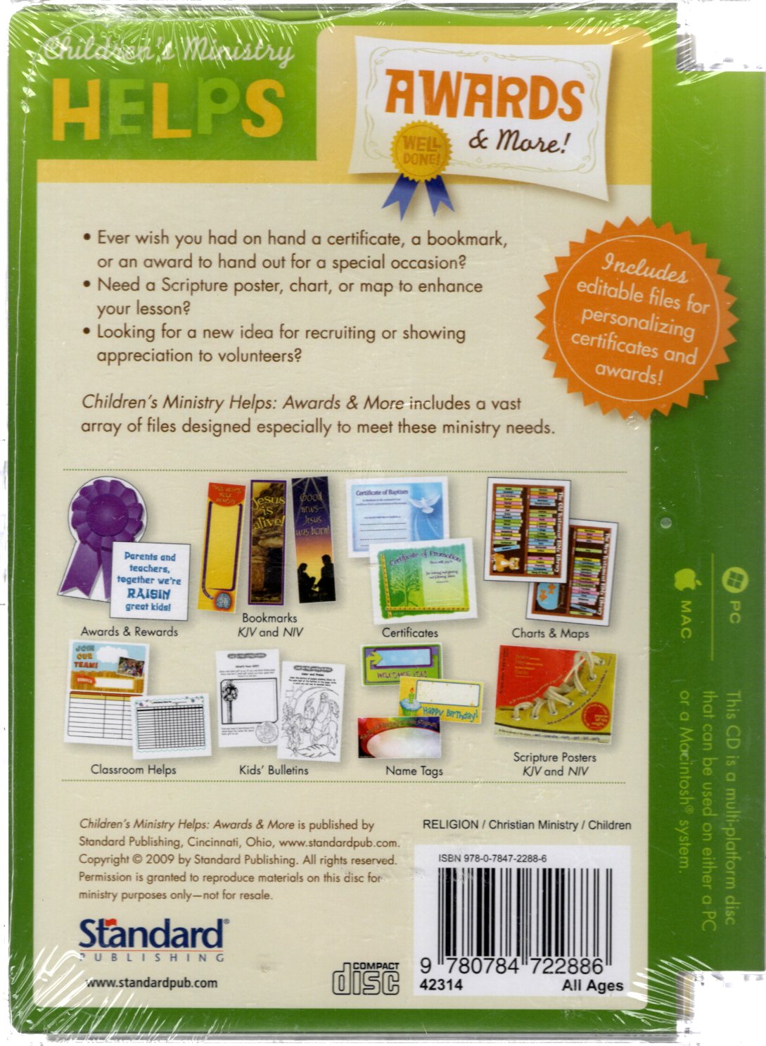 Standard Publishing - Children's Ministry Helps: Awards & More! - CD-Rom Software (**See Description))