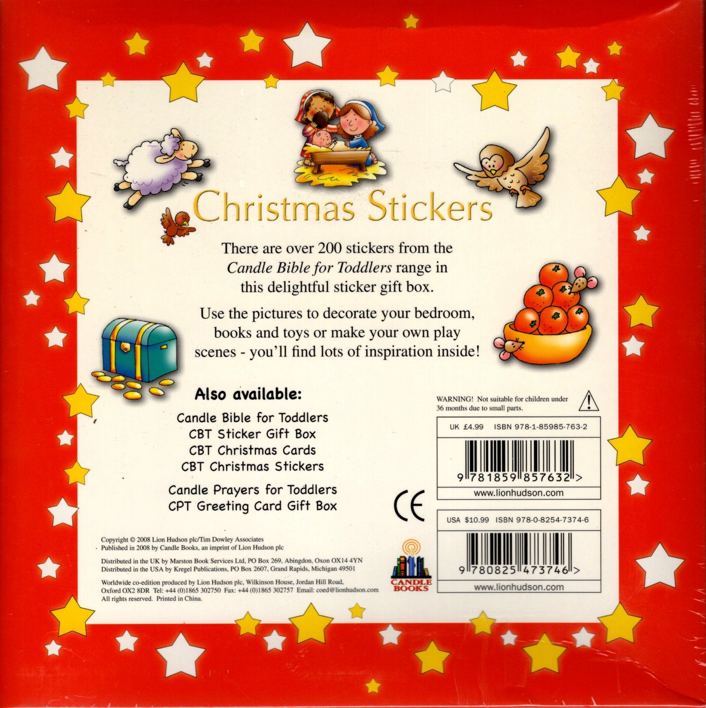 Candle Books, Lion Hudson plc - Candle Bible for Toddlers Christmas Stickers - 200 Stickers (Printed in 2008)