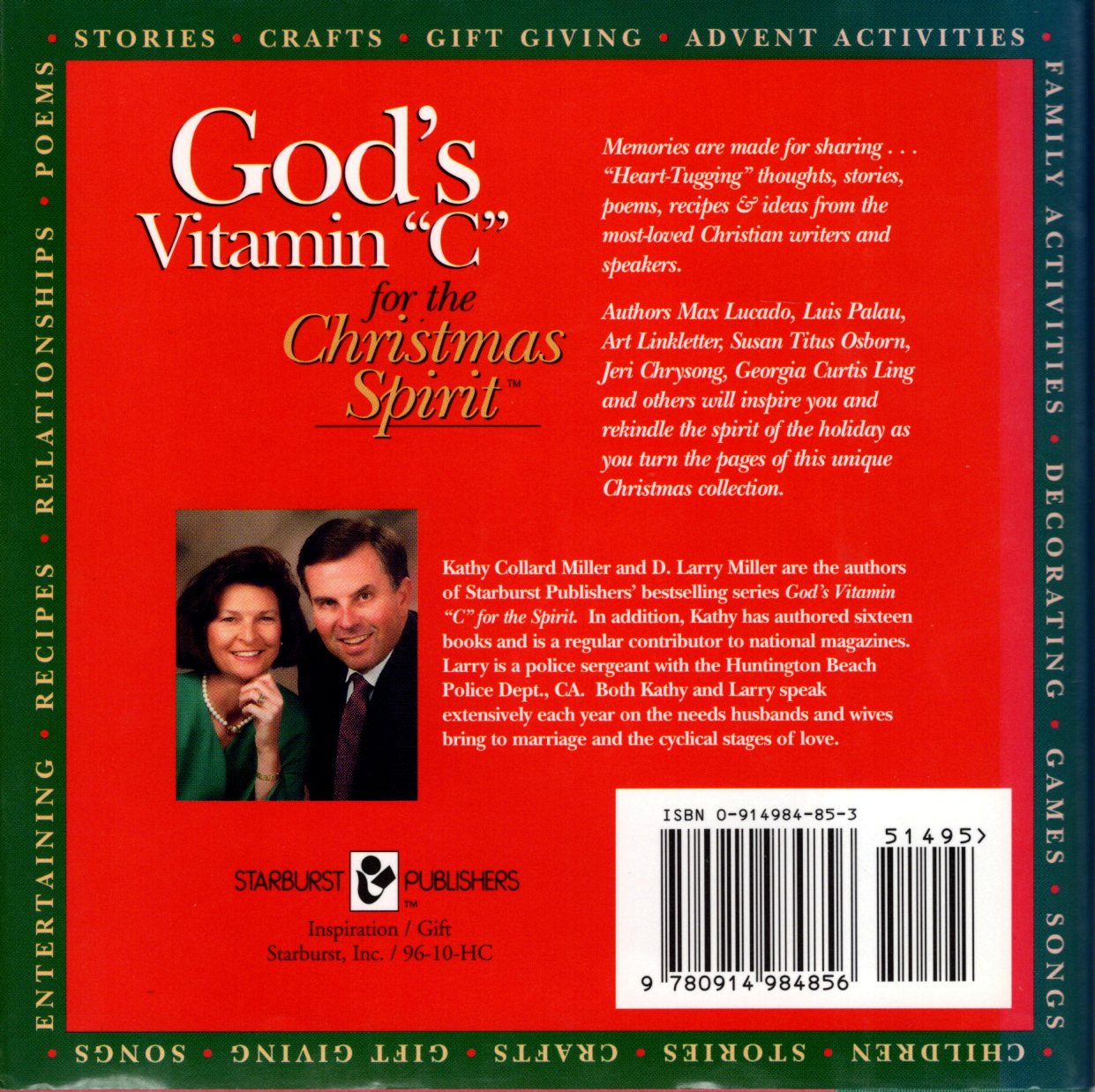 Starburst Publishers™ - God's Vitamin "C" for the Christmas Spirit™ - Compiled by Kathy Collard Miller & D. Larry Miller - Hardcover w/Dust Jacket