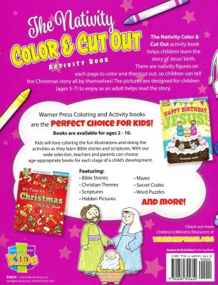 Warner Press Kids - The Nativity Color & Cut Out Activity Book - Paperback