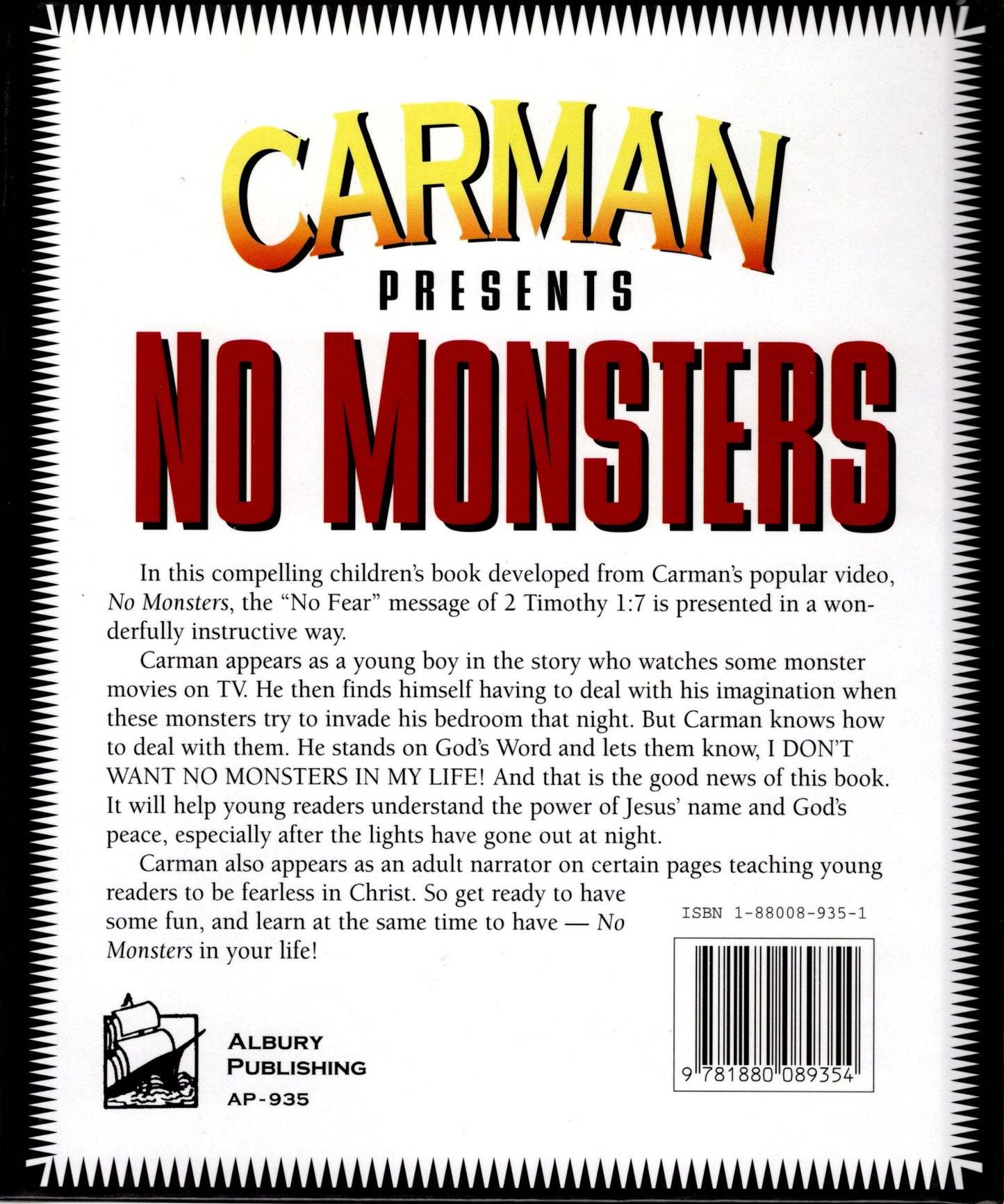 Albury Publishing - Carmen Presents: No Monsters - Hardcover