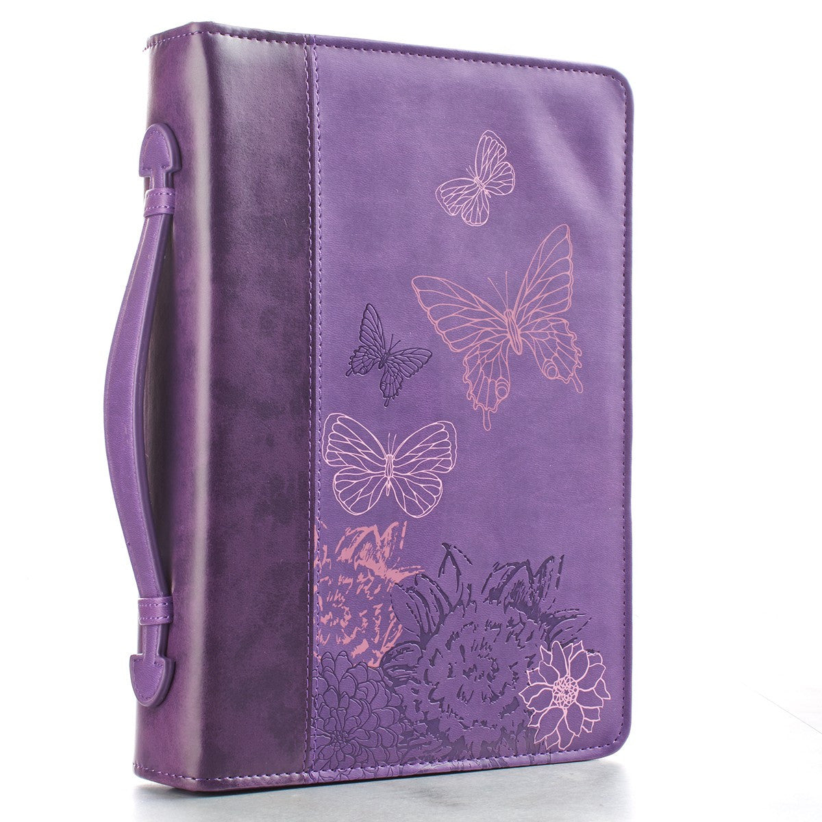 Christian Art Gifts® Fashion Bible Cover - New Creation Purple Butterflies - Faux Leather - 2 Corinthians 5:17 (BBM527)