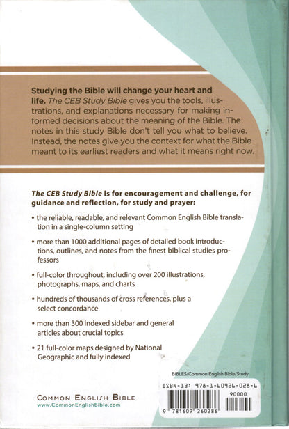 Common English Bible CEB Study Bible (2013/2018 Editions)