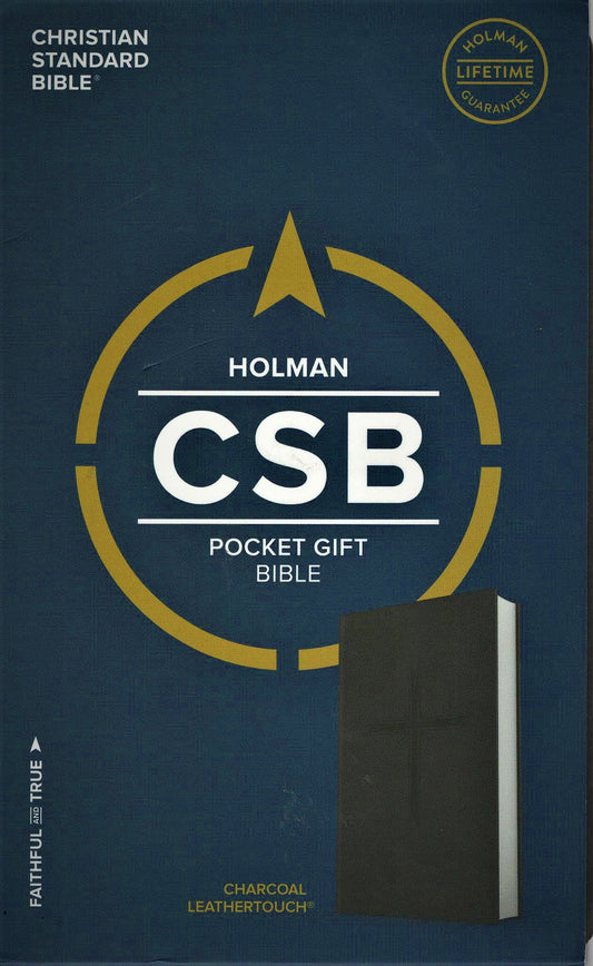 Holman CSB® Pocket Gift Bible - LeatherTouch® (Charcoal)