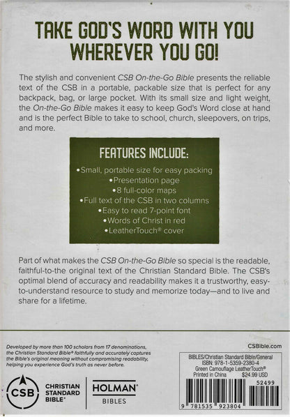 Holman® CSB® On-The-Go Bible - LeatherTouch®