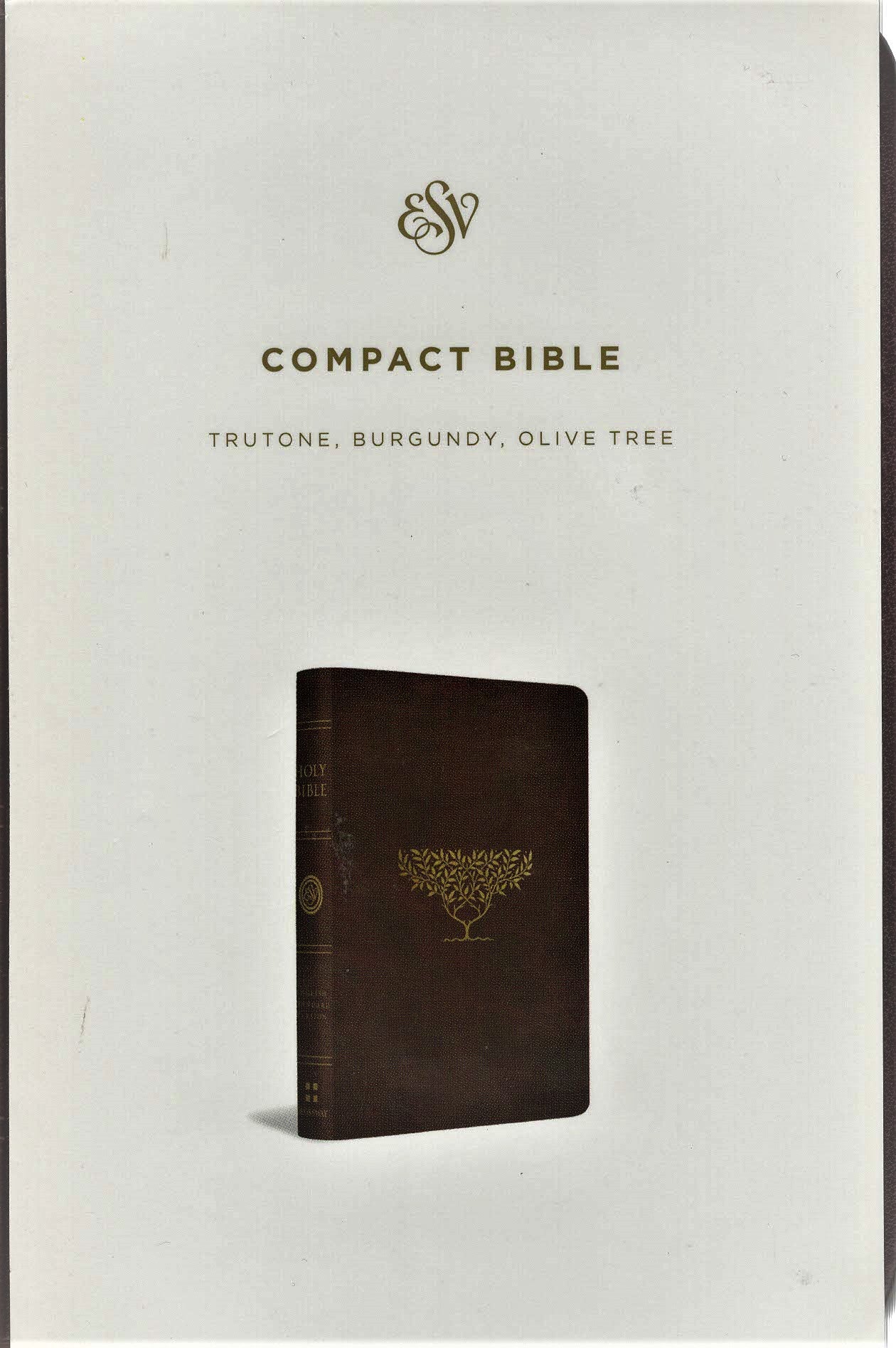 Crossway ESV Compact Bible - Olive Tree Design on TruTone® (Burgundy)