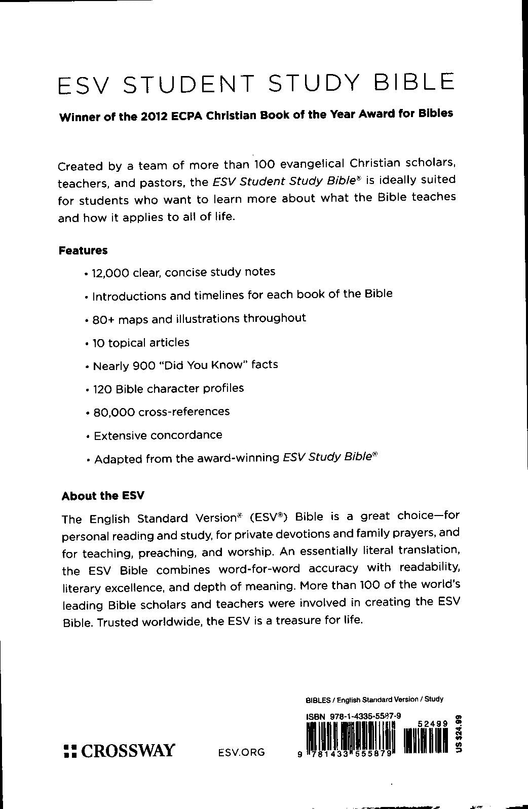 Crossway ESV Student Study Bible - Paperback