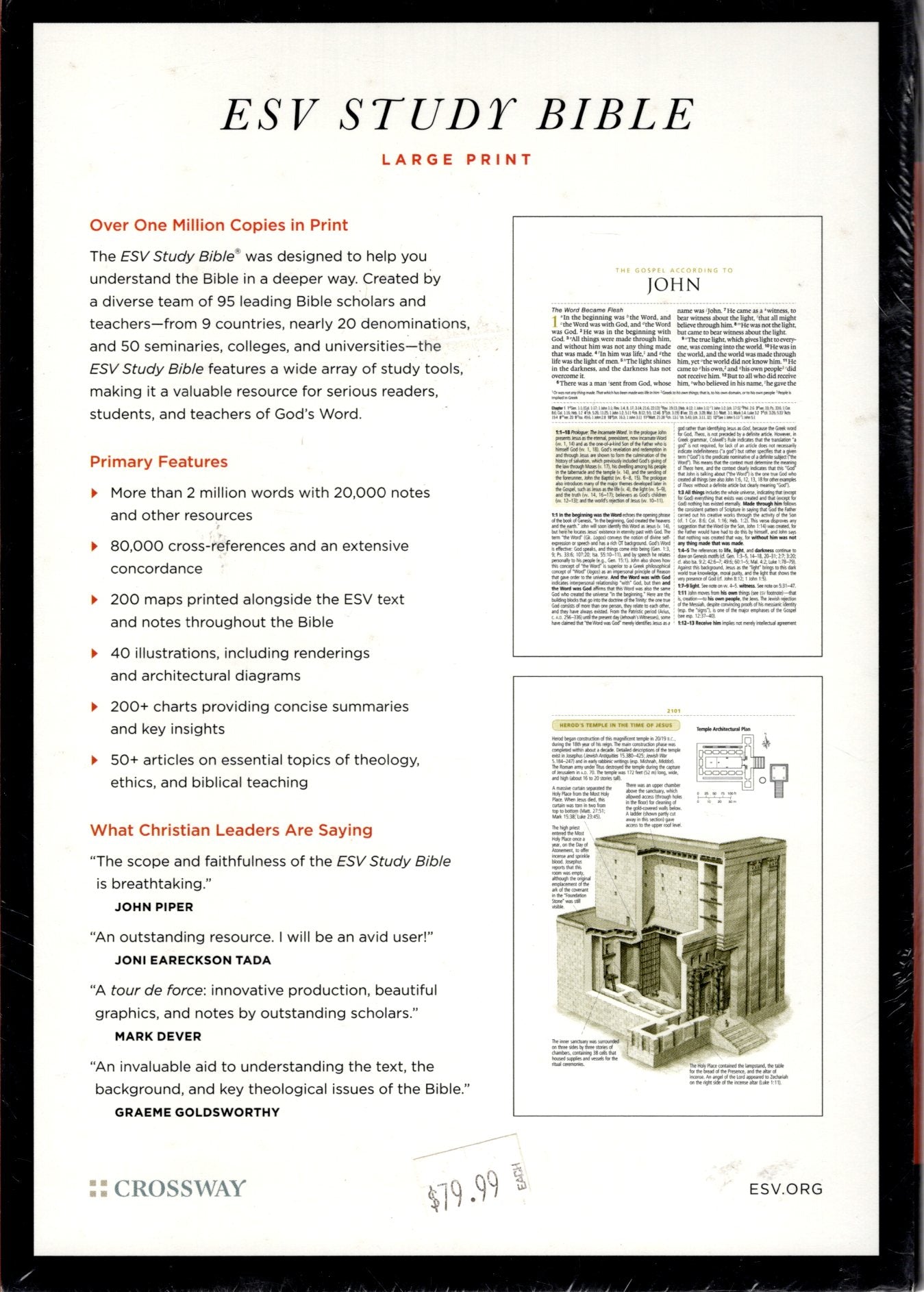 Crossway ESV Study Bible® Large Print - Thumb Indexed - Hardcover w/Dust Jacket