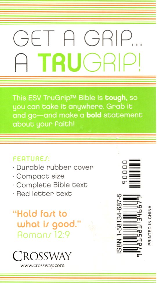 Crossway ESV TruGrip™ Bible - Softcover Textured Rubber (Orange)