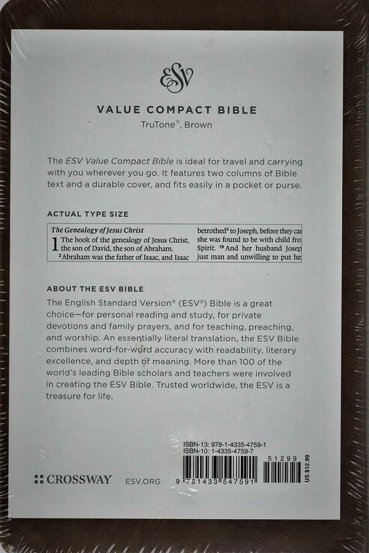 Crossway ESV Value Compact Bible - TruTone®