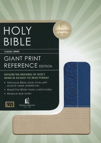 Thomas Nelson KJV Giant Print Reference Edition - Leathersoft™ (Sapphire Blue/Tuscany)