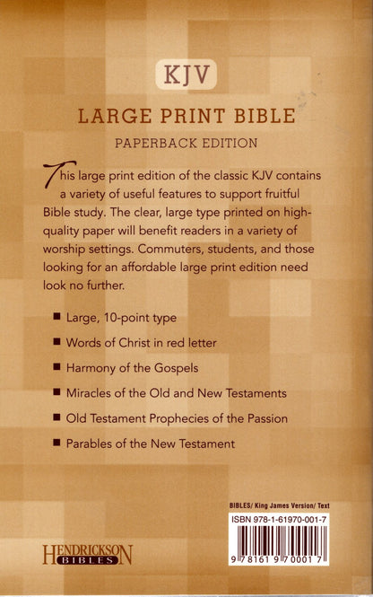 Hendrickson Bibles KJV Holy Bible, Large Print - Paperback