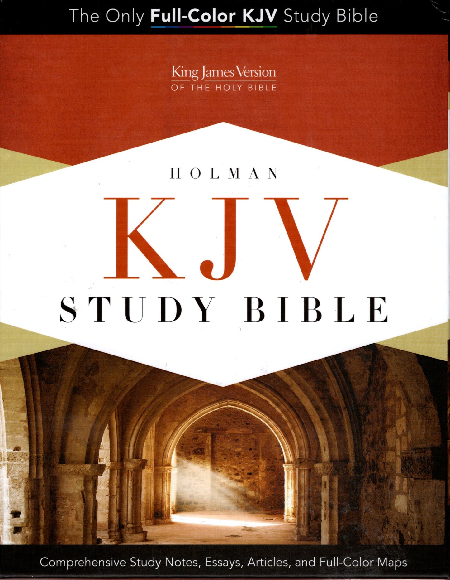 Holman KJV Study Bible - "The Only Full-Color KJV Study Bible" - Hardcover, Cloth over Board (Crimson/Gray)
