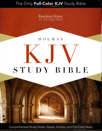 Holman KJV Study Bible - "The Only Full-Color KJV Study Bible" - Hardcover, Cloth over Board (Crimson/Gray)