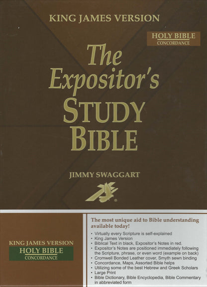Jimmy Swaggart KJV The Expositor's Study Bible - Large Print - Cromwell Bonded Leather
