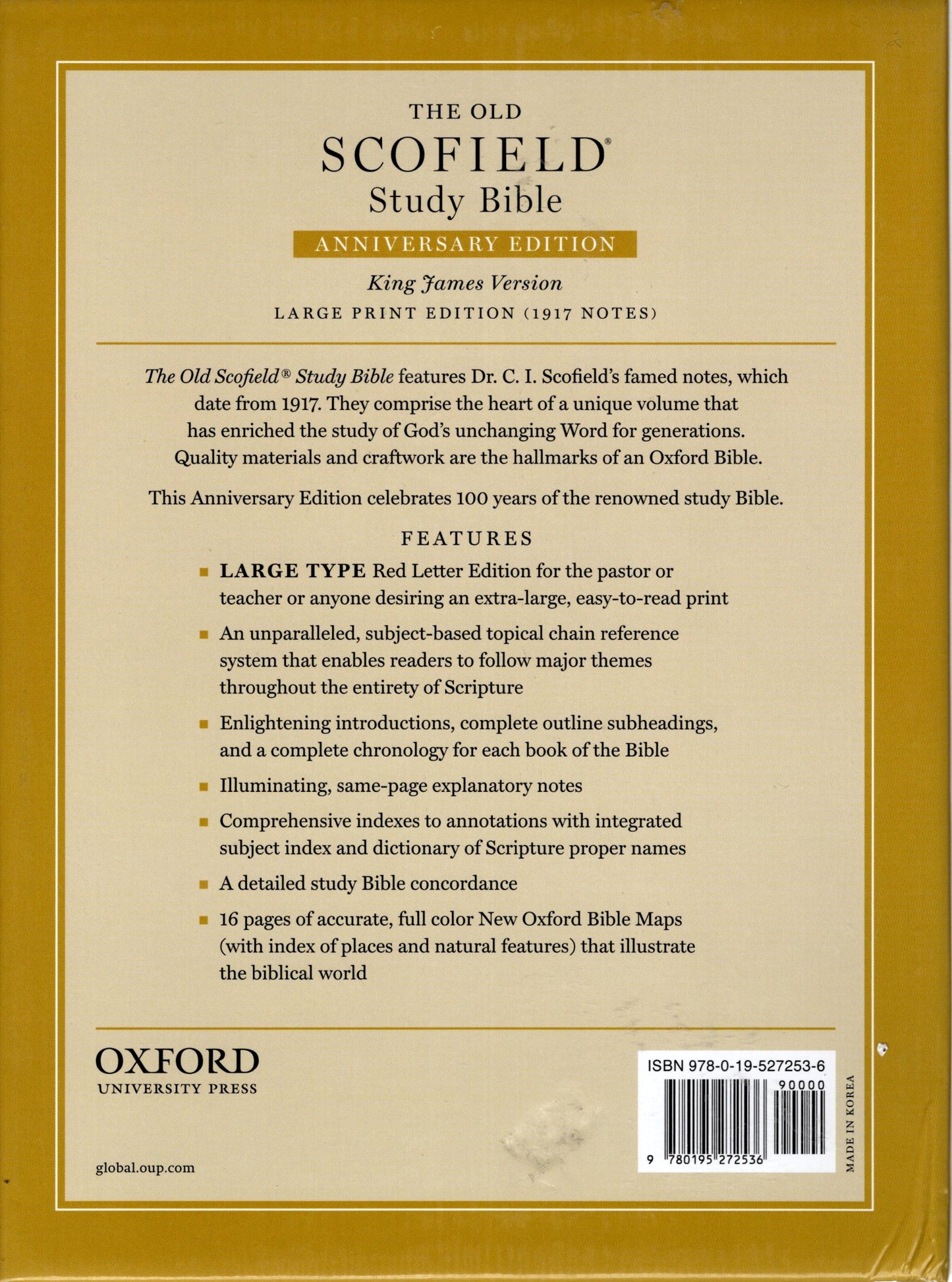 Oxford University Press KJV The Old Scofield® Study Bible, Large Print Edition (1917 Notes) - Bonded Leather (Black)