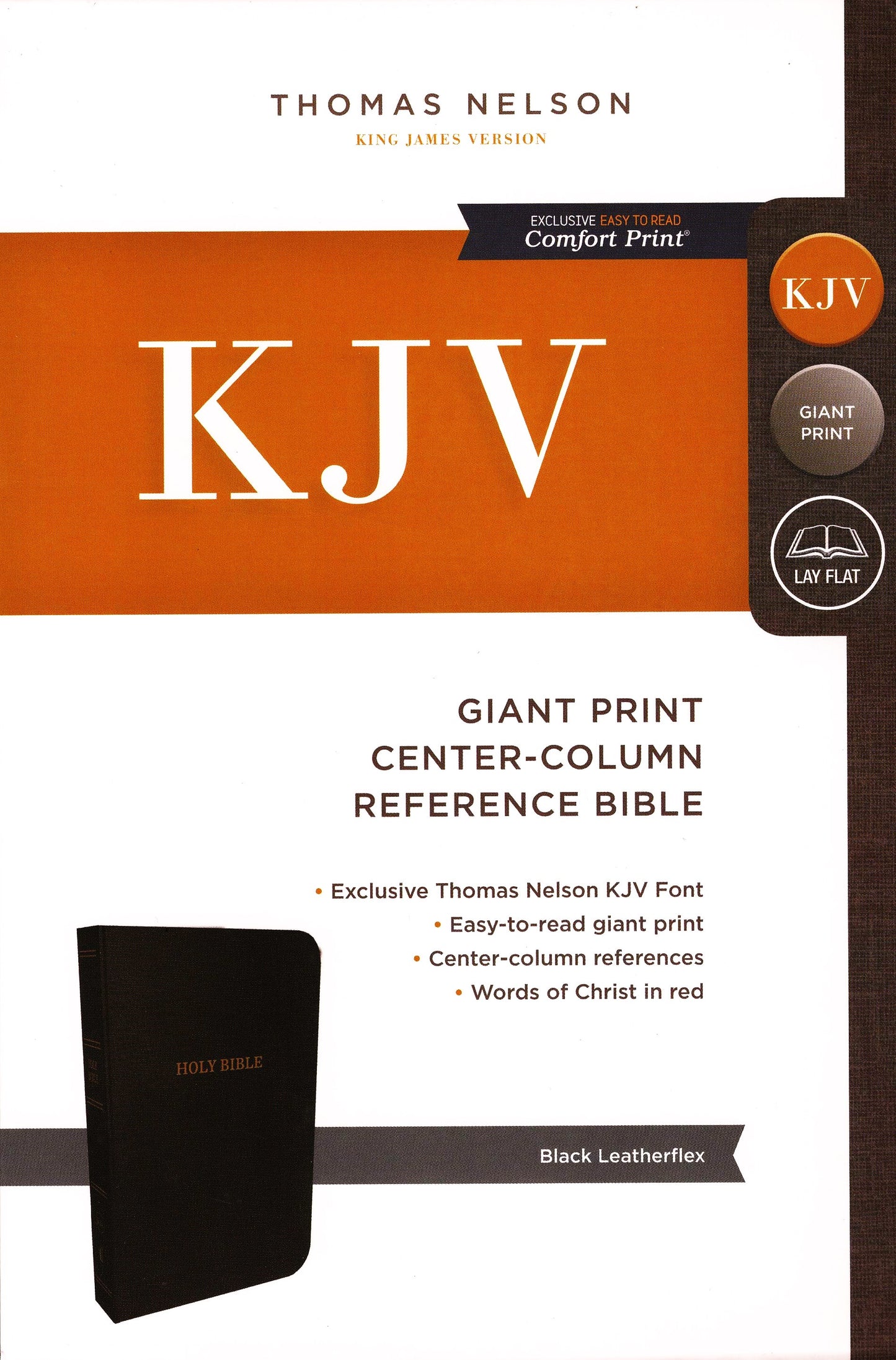 Thomas Nelson KJV Giant Print Center-Column Reference Bible - Leatherflex