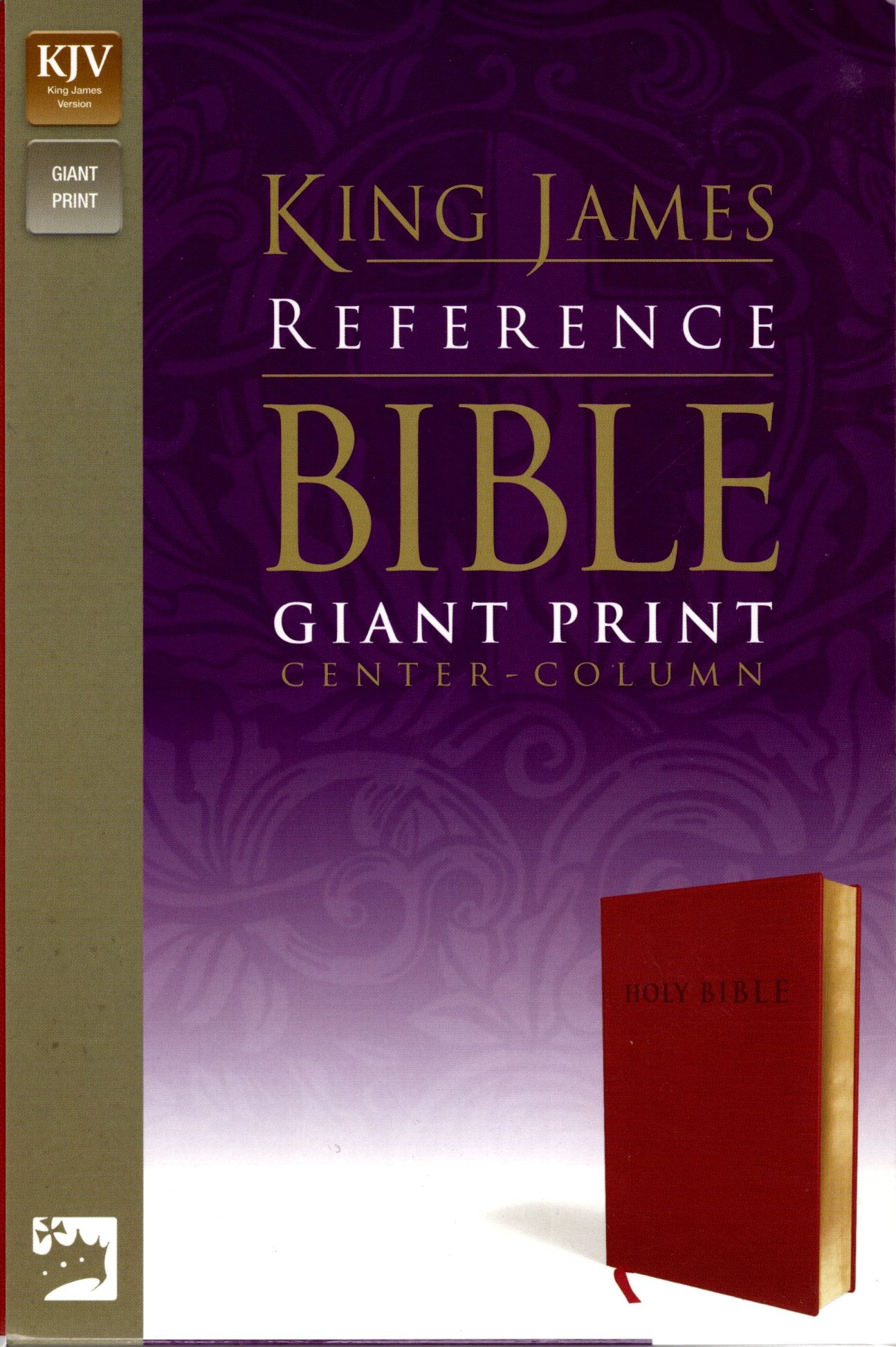 Zondervan KJV Giant Print Reference Bible, Center-Column - Leathersoft™ (Burgundy)