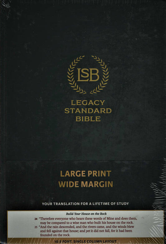 Steadfast Bibles LSB Legacy Standard Bible Large Print Wide Margin - Hardcover