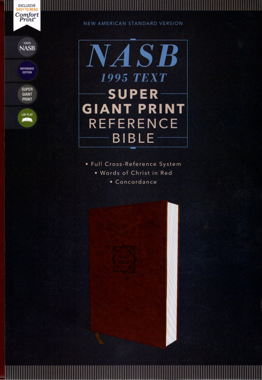 Zondervan NASB 1995 Text Super Giant Print Reference Bible - Leathersoft™ (Brown)