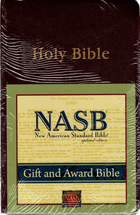 Foundation Publications, Inc. NASB Gift & Award Bible, Updated Edition - Imitation Leather (Burgundy)