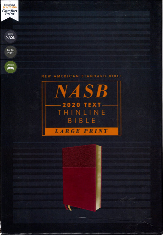 Zondervan NASB 2020 Text Thinline Bible Large Print - Leathersoft™ (Burgundy)