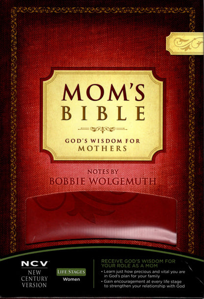 Thomas Nelson NCV™ Mom's Bible: God's Wisdom for Mothers - Notes by Bobbie Wolgemuth - Leathersoft™ (Red)