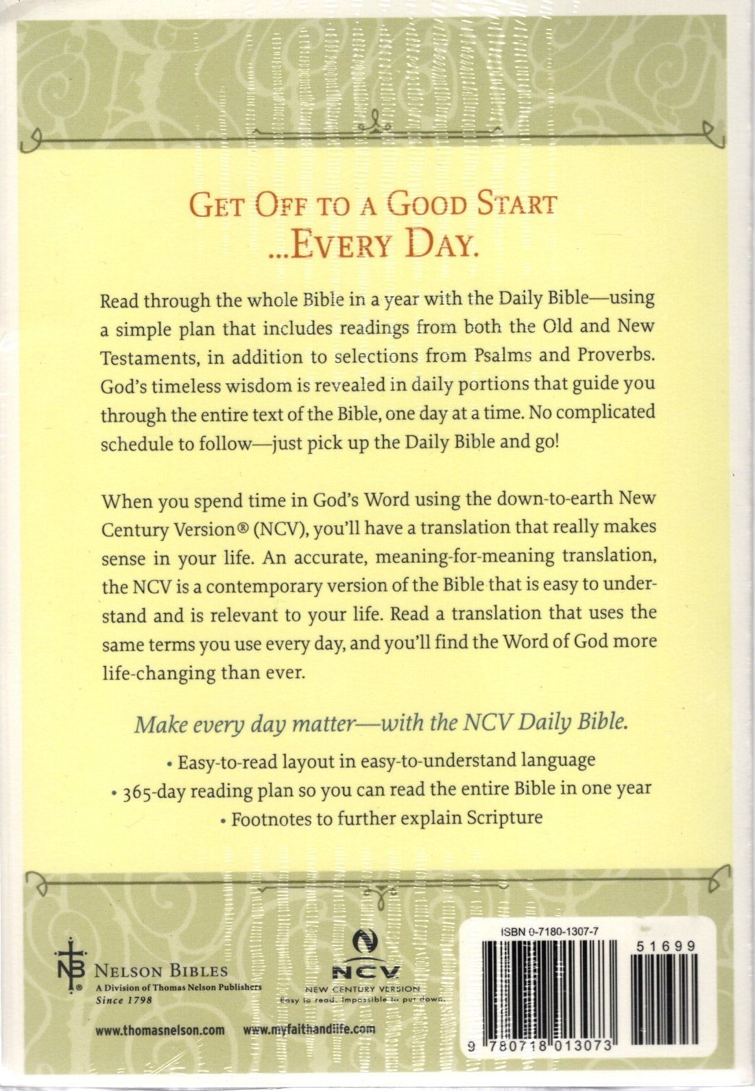 Nelson NCV® - The NCV Daily Bible: Experience the Bible Every Day of the Year - Paperback