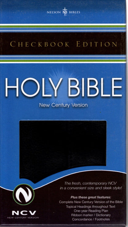 Thomas Nelson NCV™ Checkbook Edition Bible - LeatherSoft® (Black)