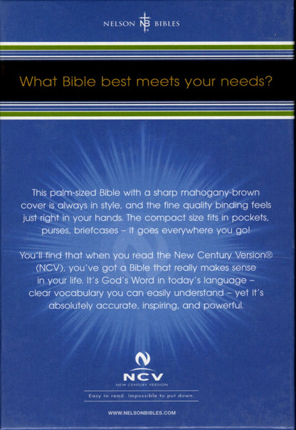 Thomas Nelson NCV™ Compact Edition Bible - LeatherSoft® (Brown)