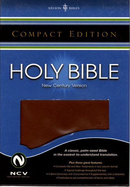 Thomas Nelson NCV™ Compact Edition Bible - LeatherSoft® (Brown)