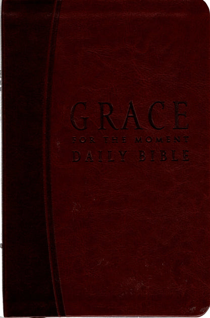 Thomas Nelson NCV™ Grace For The Moment Daily Bible With Devotional Writings by Max Lucado - LeatherSoft (Saddle Brown)