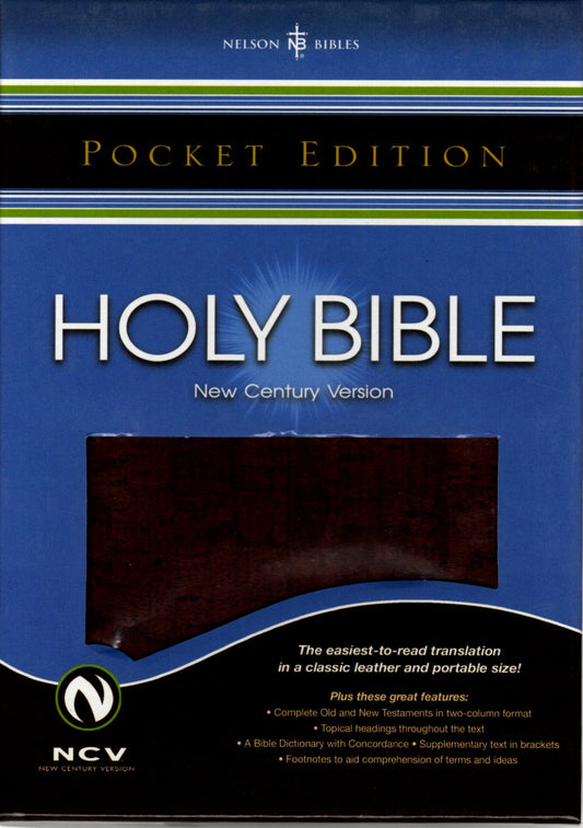 Thomas Nelson NCV™ Pocket Edition Bible - LeatherSoft® (Brown Cork)