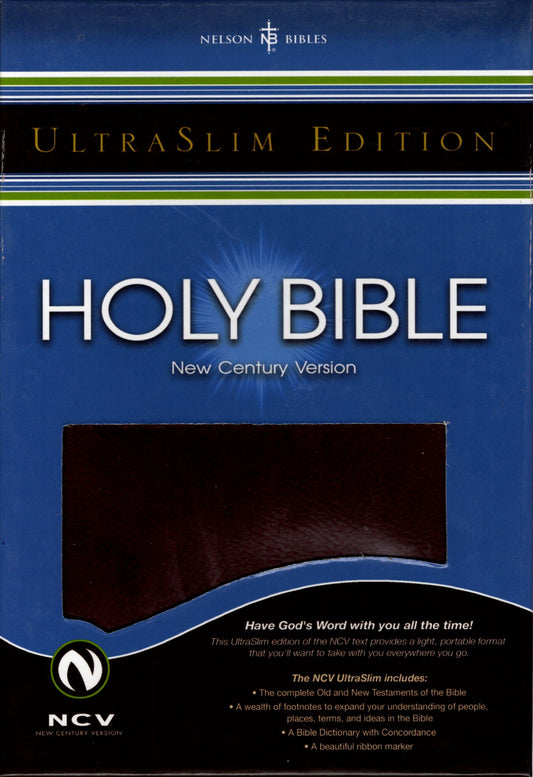 Thomas Nelson NCV™ UltraSlim™ Edition Bible - LeatherSoft (Black Cherry)