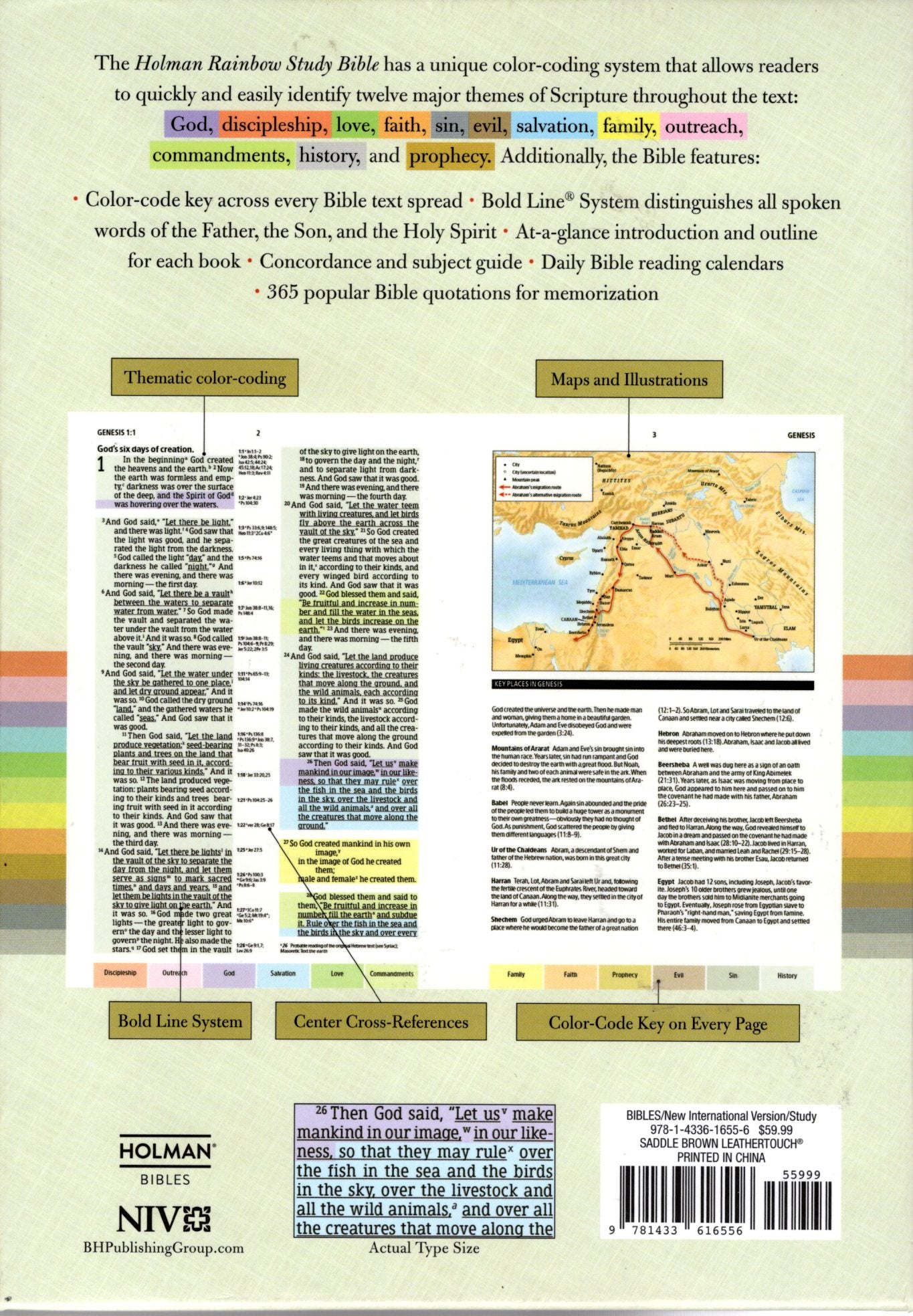 Holman® NIV® Edition Rainbow Study Bible - Leathertouch™